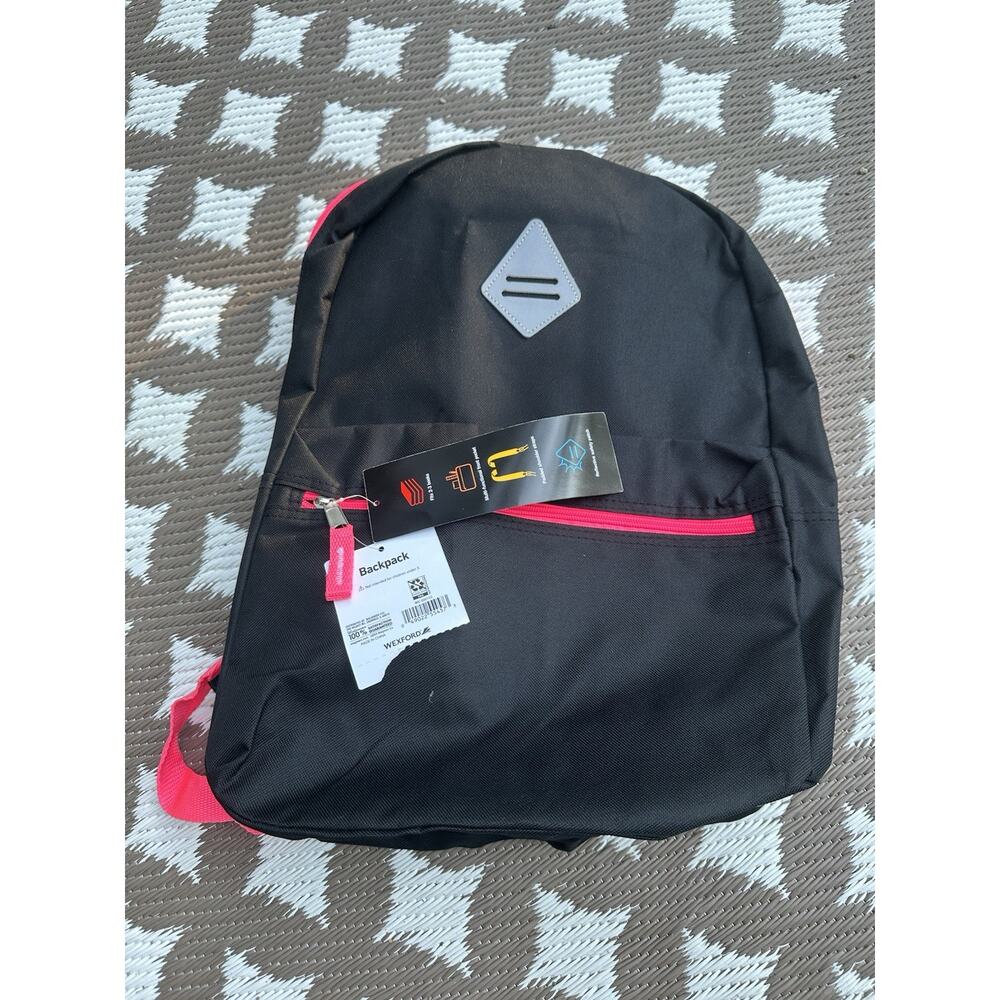 Wexford Basic Backpack 17"x12"x5.5" Book Bag Daypack School Lightweight Black